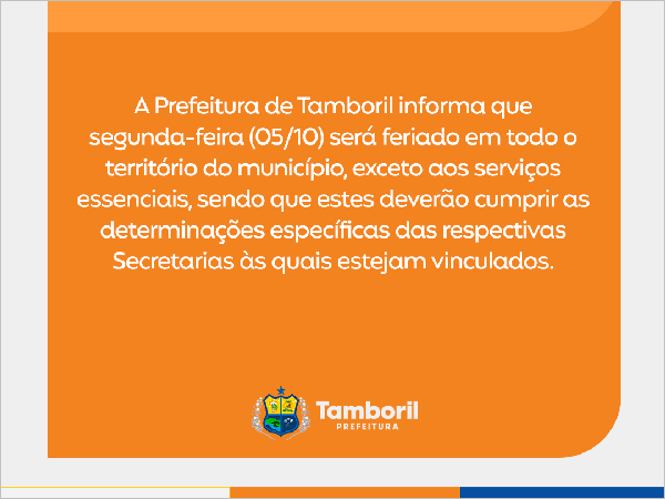 Prefeitura de Tamboril decreta feriado municipal no dia 5 de outubro em comemoração à emancipação p [...]